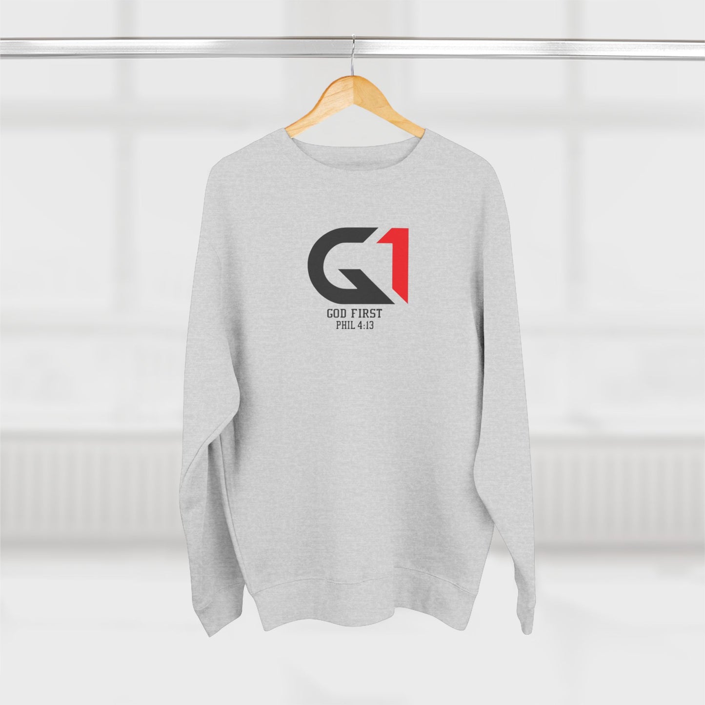 God First Unisex Crewneck Sweatshirt, Faith Apparel, Christian Gift, Inspirational Clothing, Casual Wear, Quote Sweater