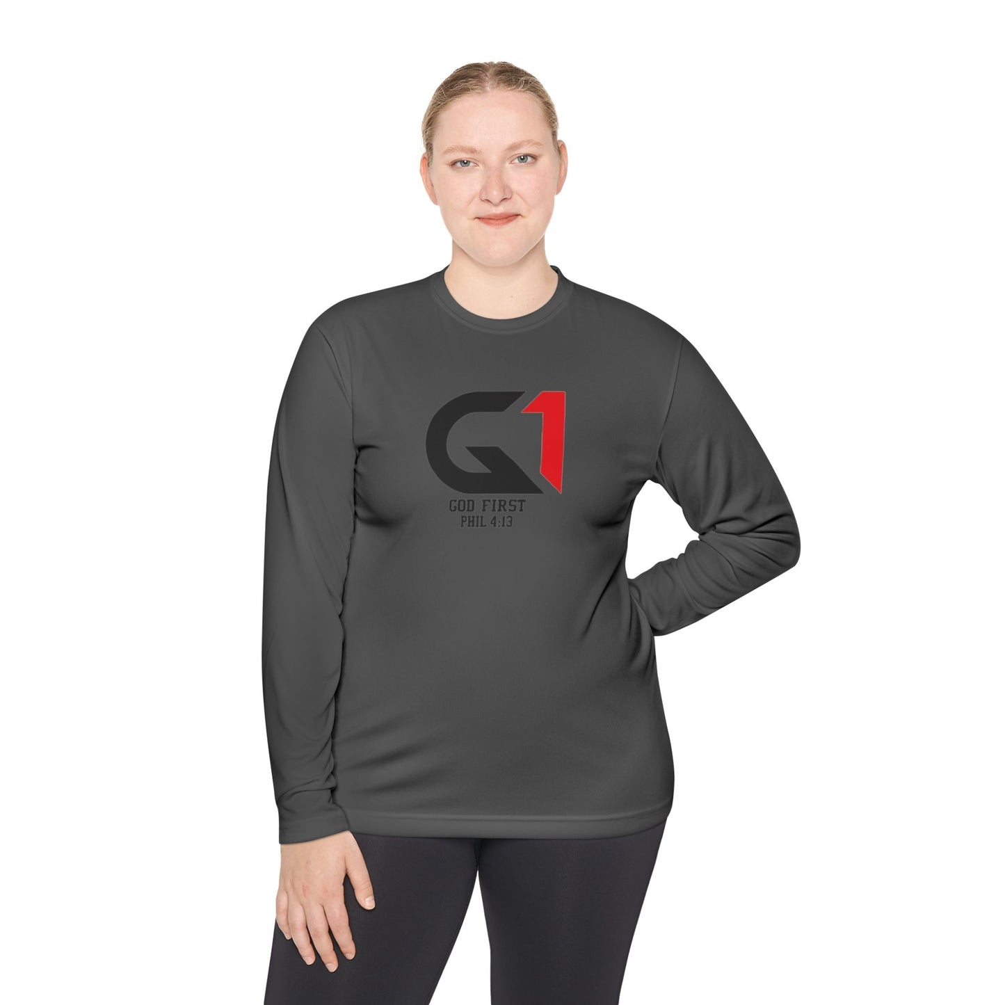 "God First" Unisex Lightweight Long Sleeve Tee - Perfect for Casual Wear, Gym, Gifts, and Everyday Comfort