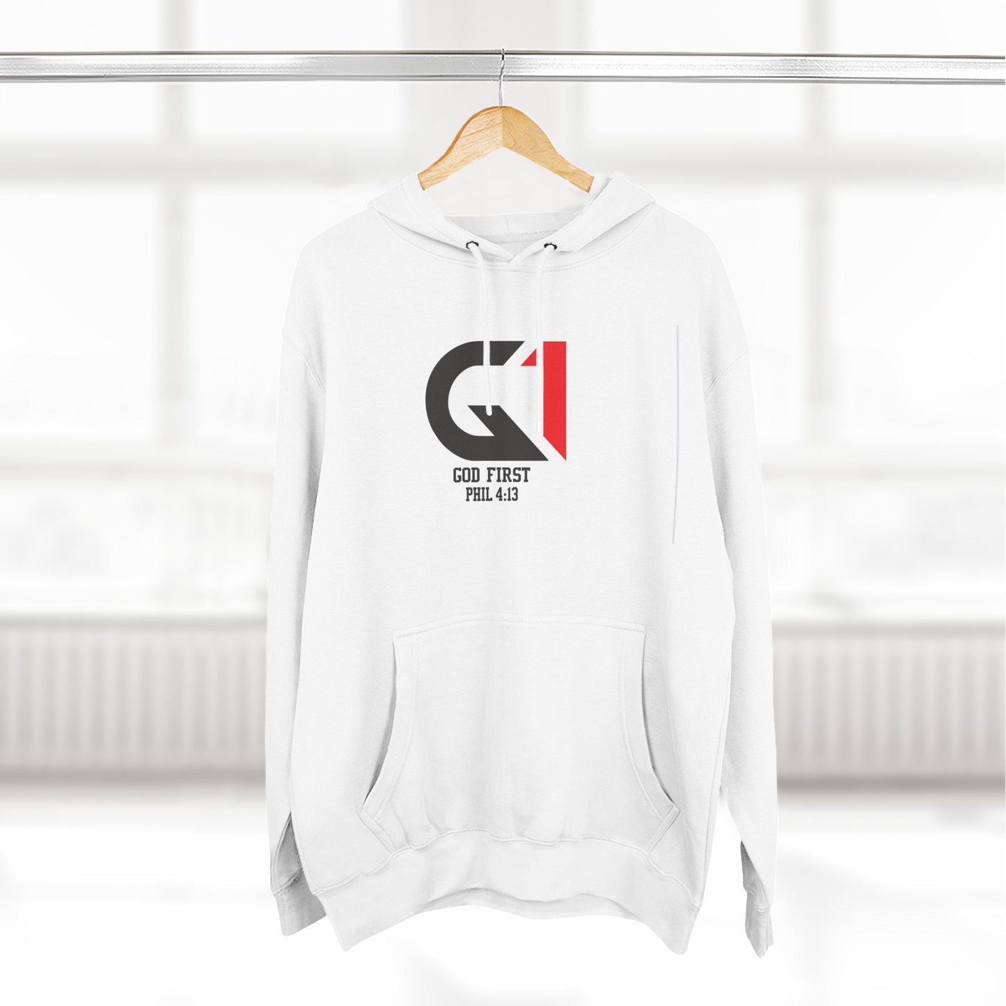 Inspirational Fleece Hoodie, Cozy Christian Apparel, God First Gift, Motivational Sweatshirt, Relaxed Style Hoodie