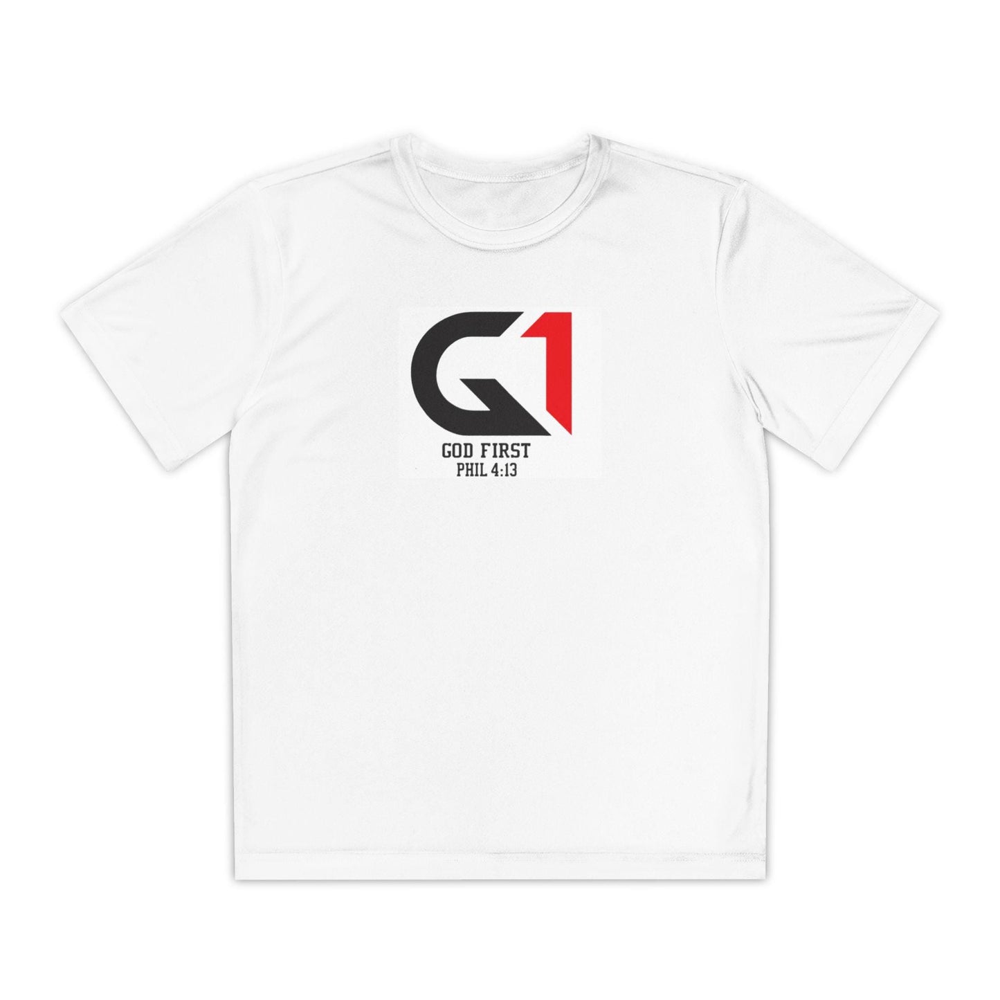 Youth Motivational Tee - "God First" Design - Philippians 4:13