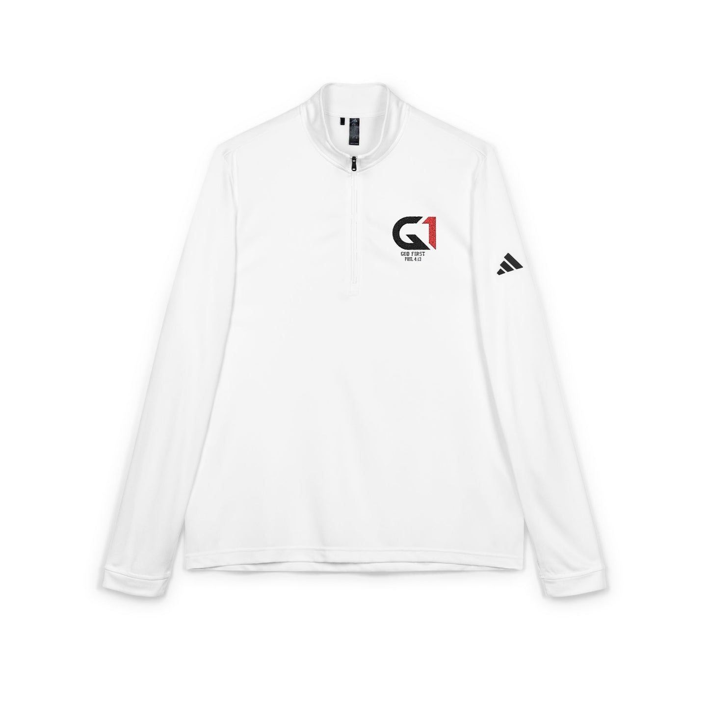 adidas® Embroidered Quarter-Zip Pullover for Active Lifestyle
