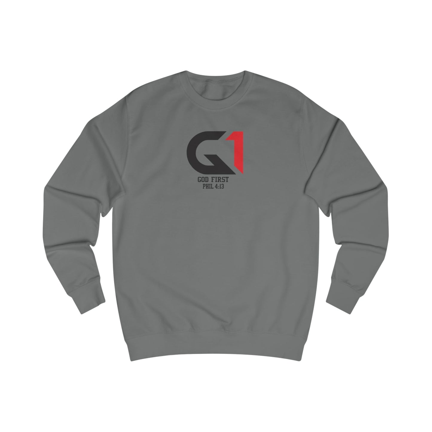 Faith-Inspired Unisex Sweatshirt - God First, Philippians 4:13, Inspirational Gift, Cozy Style, Christian Apparel, Casual