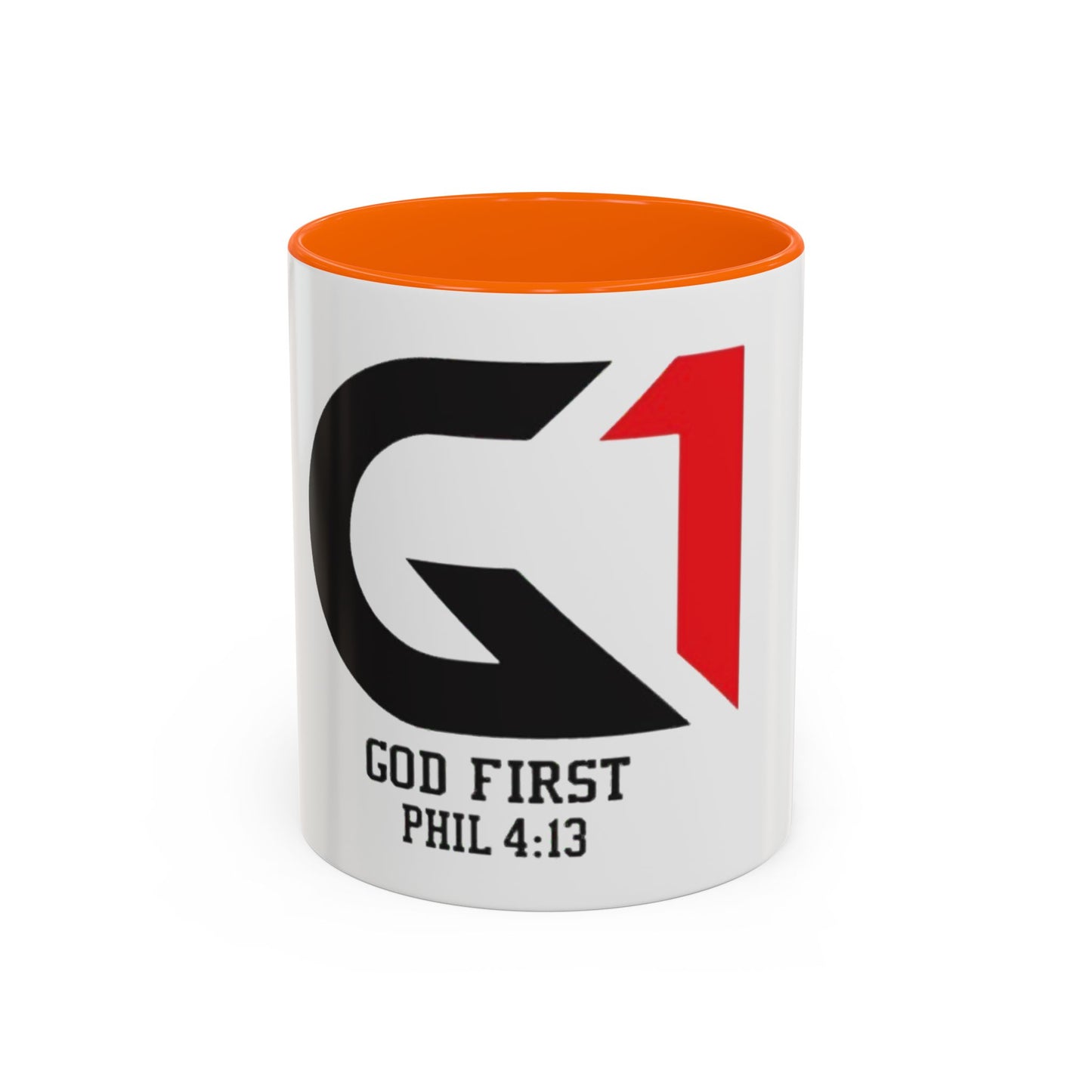 Inspiring Accent Coffee Mug - "God First" Design - 11oz & 15oz