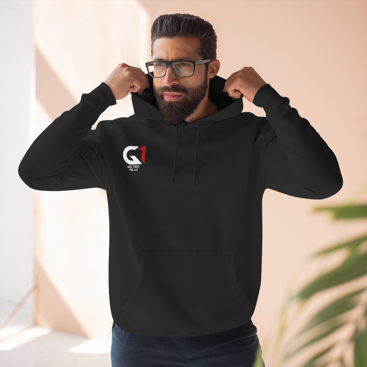 Inspirational Three-Panel Fleece Hoodie, Motivational Sweatshirt, Faith-Based Apparel, Casual Christian Wear, Gift for Him/Her
