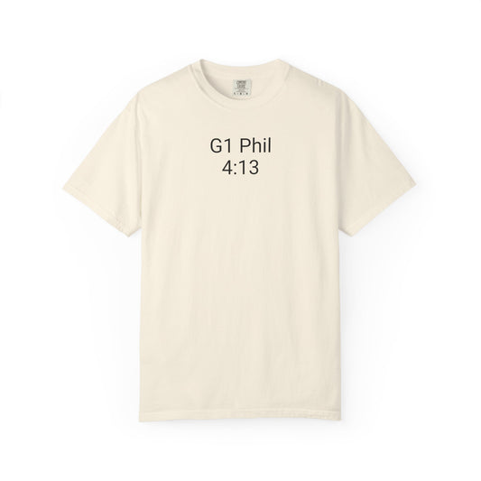 Inspirational Unisex T-Shirt with G1 Phil 4:13 Design