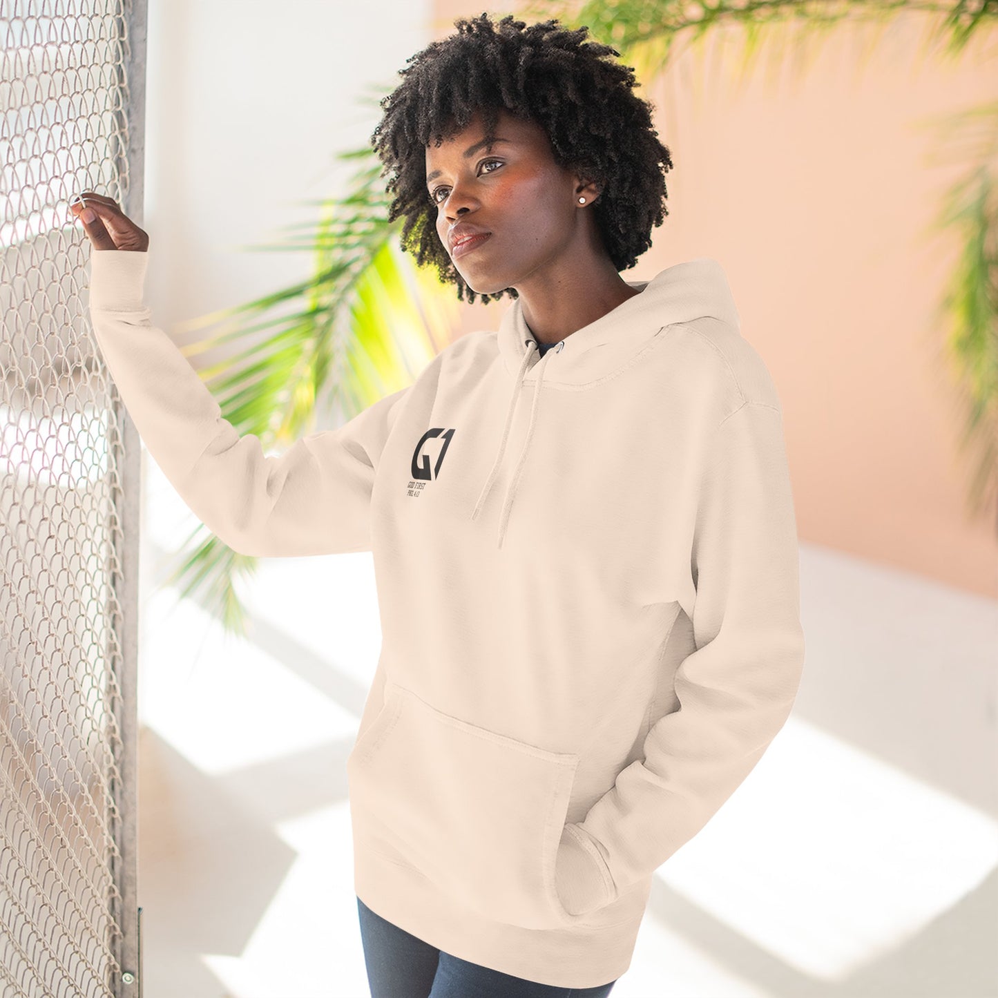 Inspirational Three-Panel Fleece Hoodie, Motivational Sweatshirt, Faith-Based Apparel, Casual Christian Wear, Gift for Him/Her