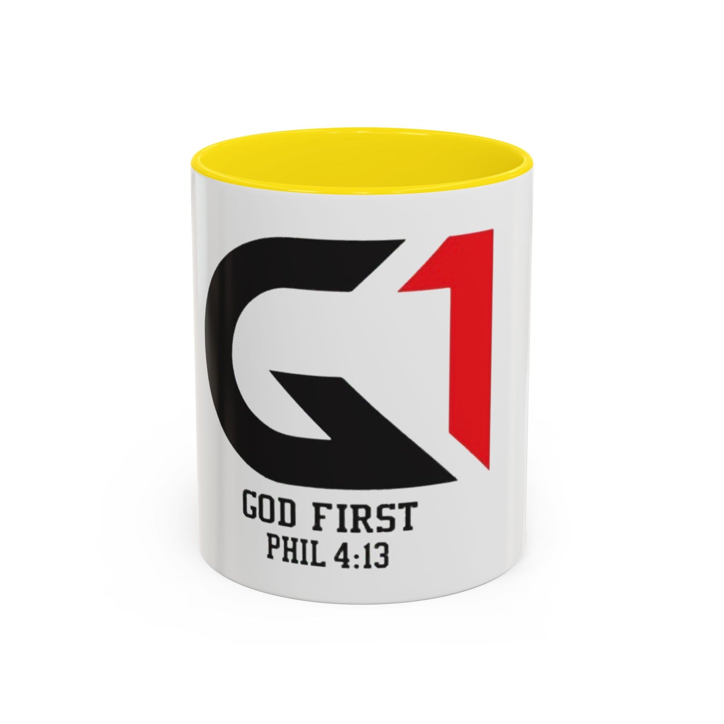 Inspiring Accent Coffee Mug - "God First" Design - 11oz & 15oz