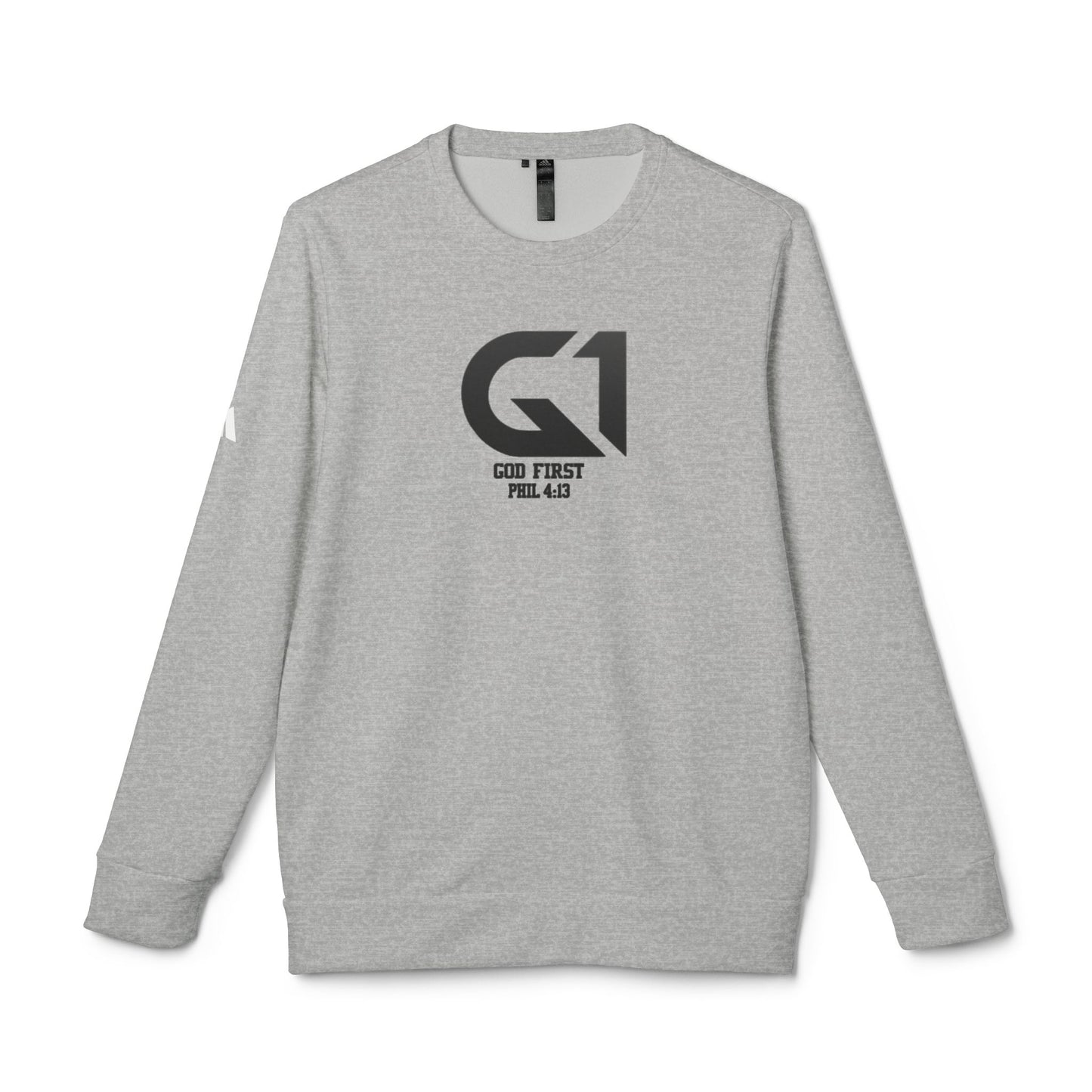 Unisex Fleece Crewneck Sweatshirt - God First, Faith Apparel, Comfort Wear, Inspirational Gift, Casual Fashion
