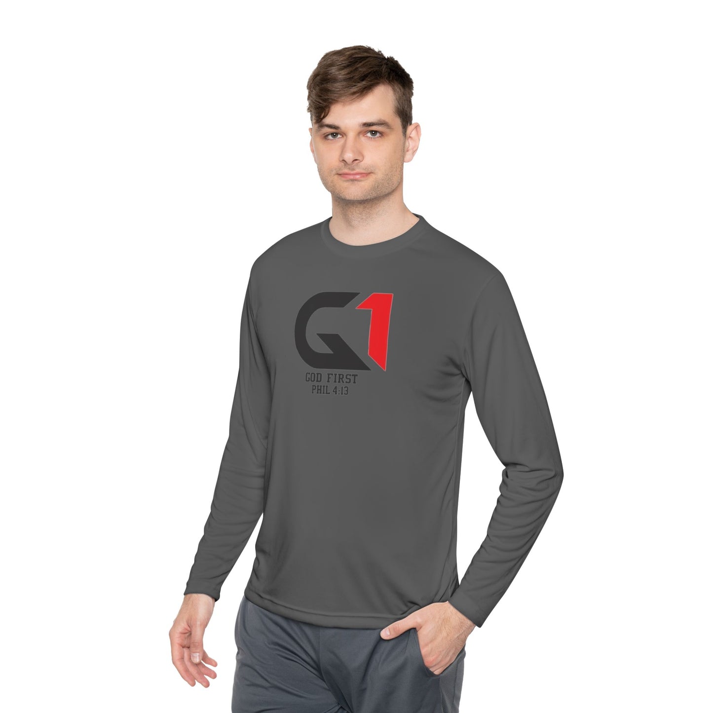 Faith-Inspired Unisex Long Sleeve Tee, Motivational Top for Everyday Wear, Perfect for Casual Outings, Inspirational Gift, God First Apparel