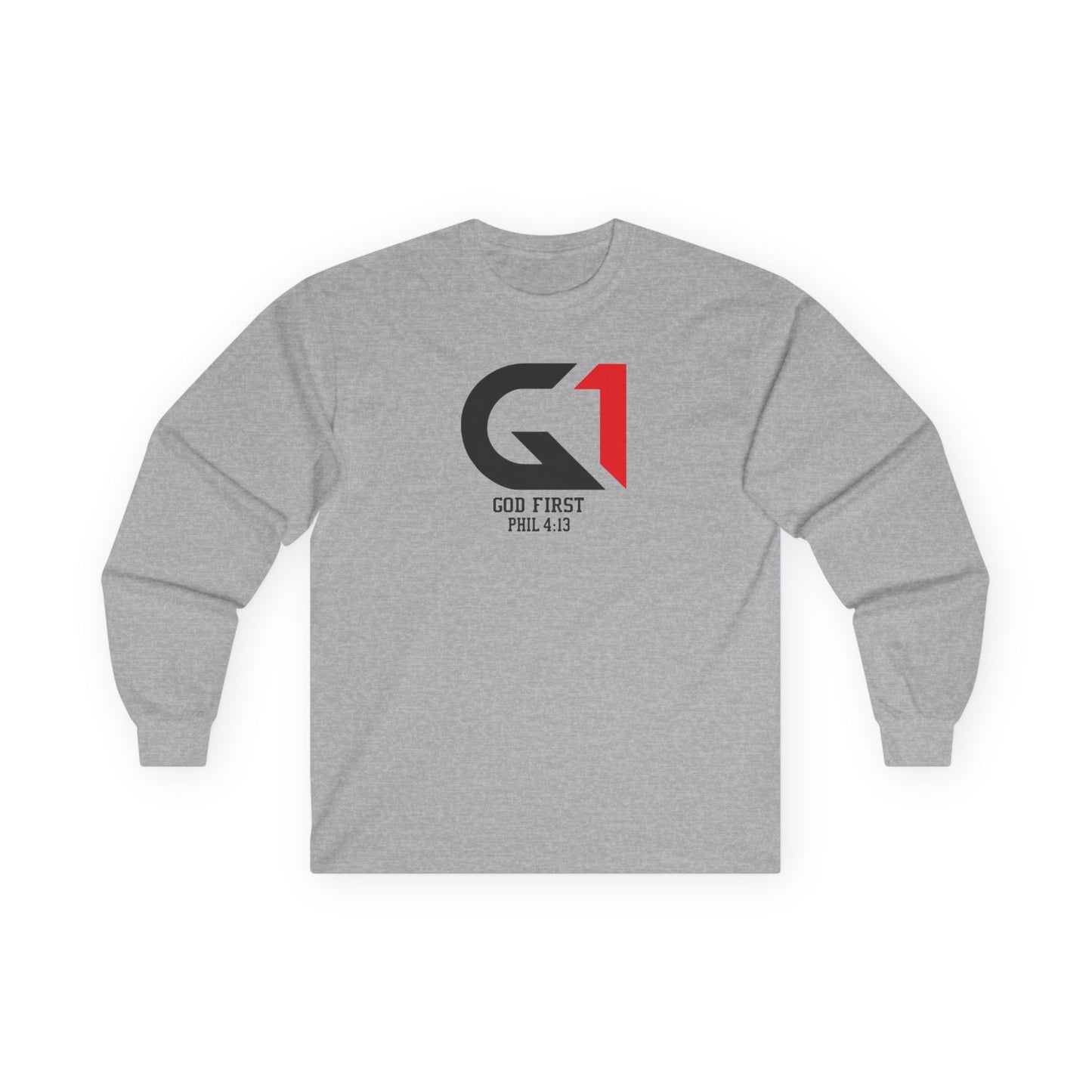 Inspirational Long Sleeve Tee, God First Shirt, Faith-Based Apparel, Christian Gift, Casual Wear, Unisex Clothing