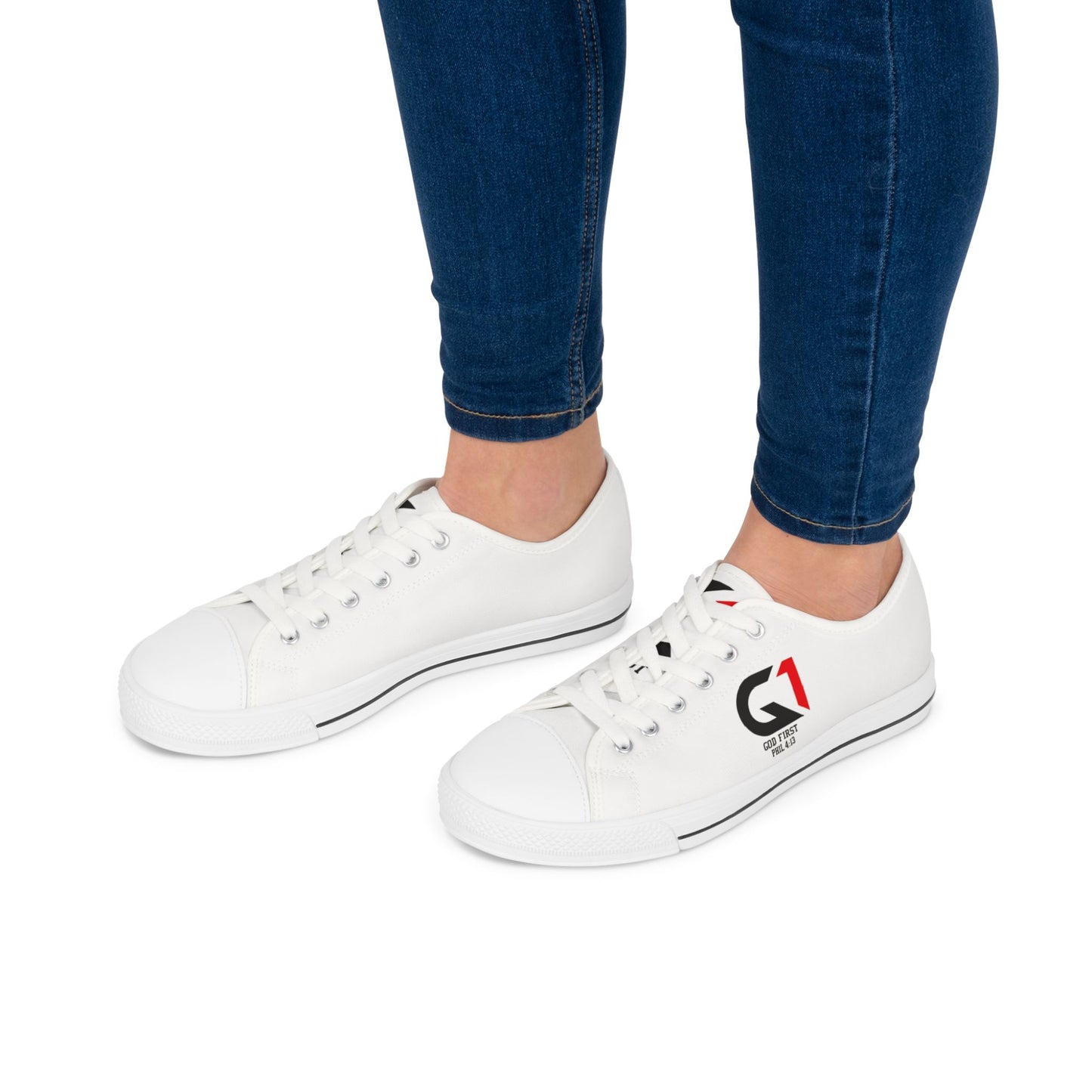 Stylish Women's Low Top Sneakers - God First Inspired Casual Shoes, Trendy Everyday Footwear, Perfect for Daily Wear, Gifts, and Events