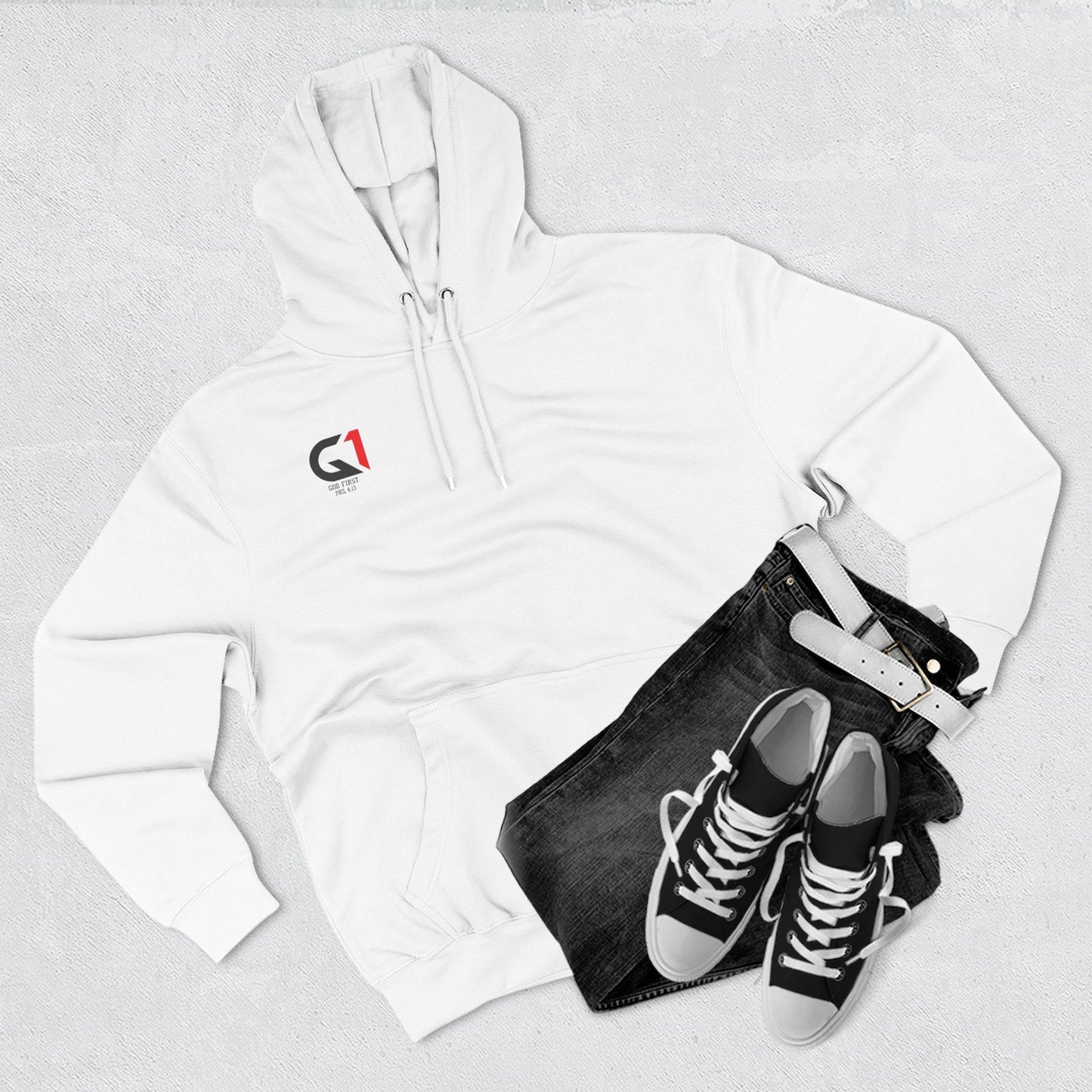 Inspirational Three-Panel Fleece Hoodie, Motivational Sweatshirt, Faith-Based Apparel, Casual Christian Wear, Gift for Him/Her