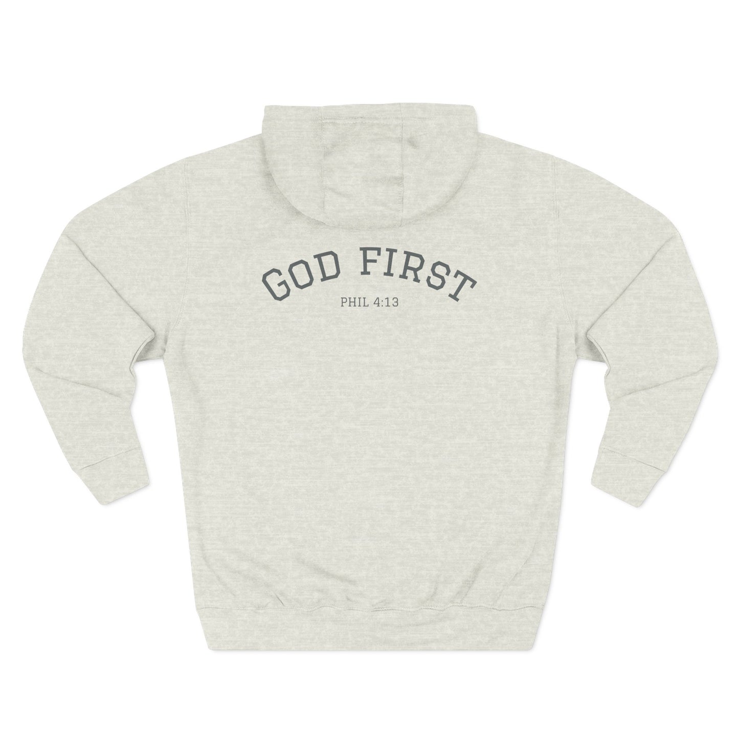 Inspirational Three-Panel Fleece Hoodie, Motivational Sweatshirt, Faith-Based Apparel, Casual Christian Wear, Gift for Him/Her