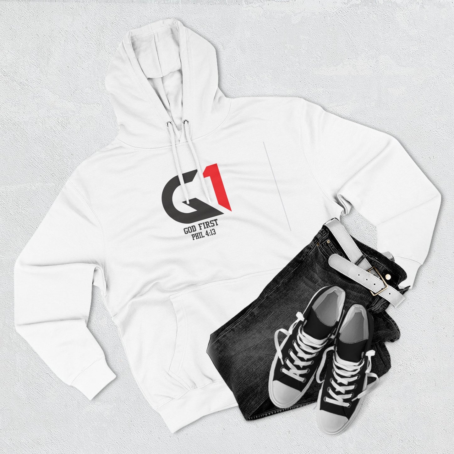 Inspirational Fleece Hoodie, Cozy Christian Apparel, God First Gift, Motivational Sweatshirt, Relaxed Style Hoodie