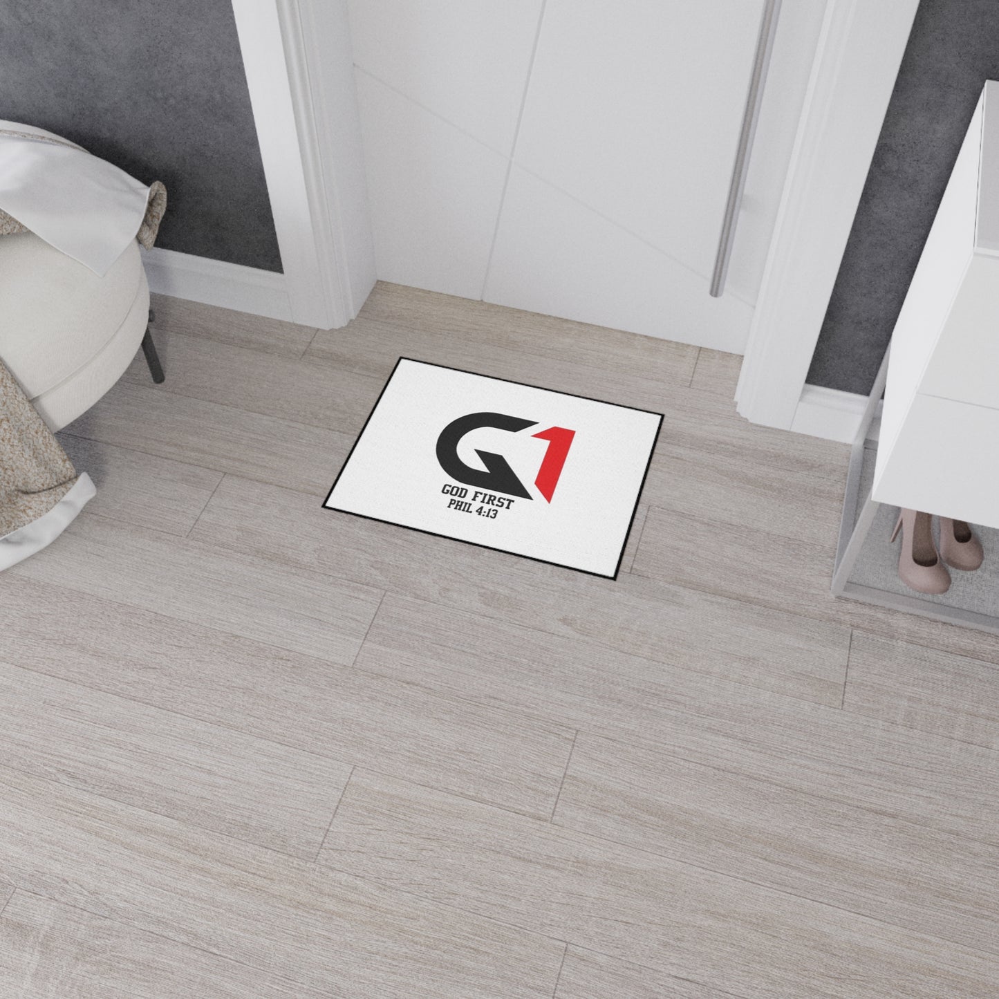 Inspirational Heavy Duty Floor Mat - Non-Slip Rug for Entryway, Gym, or Home Decor - 'God First' Design - Motivational Gift, Christian [...]