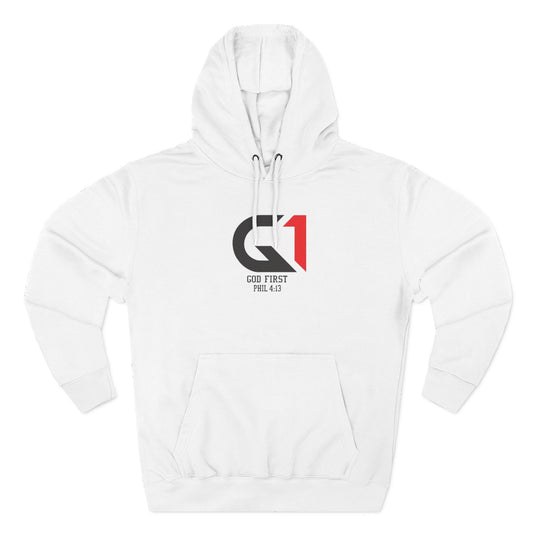 God First Three-Panel Fleece Hoodie - Casual Wear, Inspirational Sweatshirt, Soft Pullover, Faith-Based Apparel, Religious
