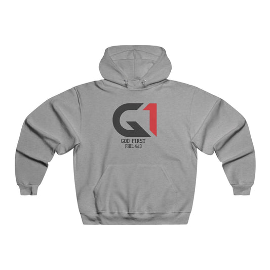 Faith-Inspired Mens Hooded Sweatshirt, Cozy Hoodie for Christians, Inspirational Gift, God First Hoodie, Versatile Casual