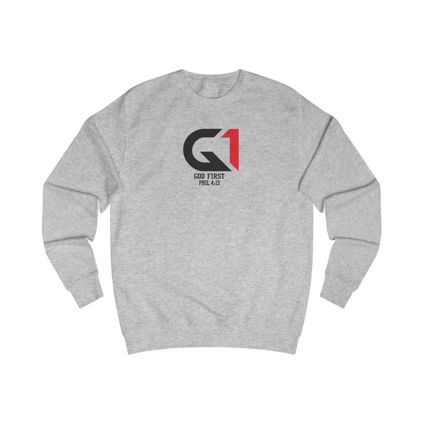 Faith-Inspired Unisex Sweatshirt - God First, Philippians 4:13, Inspirational Gift, Cozy Style, Christian Apparel, Casual