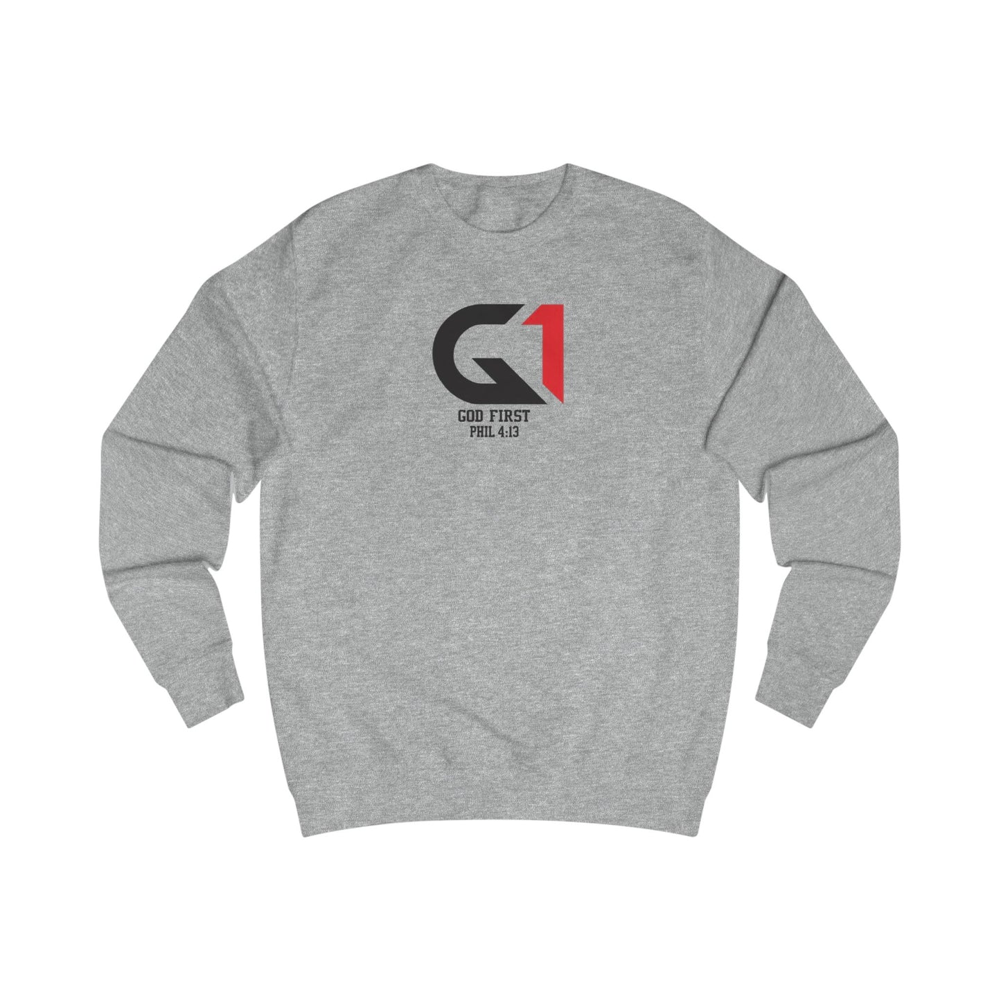 Faith-Inspired Unisex Sweatshirt - God First, Philippians 4:13, Inspirational Gift, Cozy Style, Christian Apparel, Casual