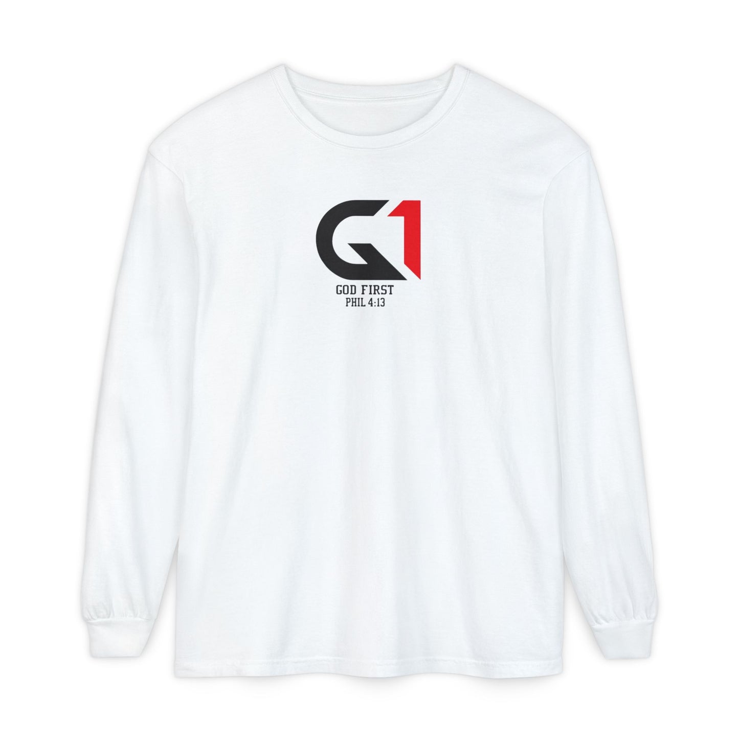 Faith-Inspired Long Sleeve T-Shirt - God First - Perfect for Church, Casual Wear, Gift for Believers, Bible Study,