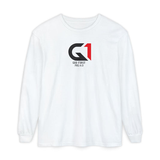 Faith-Inspired Long Sleeve T-Shirt - God First - Perfect for Church, Casual Wear, Gift for Believers, Bible Study,