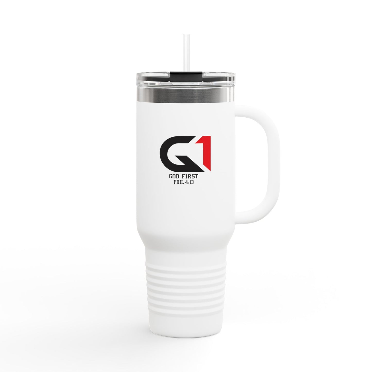 40oz Insulated Travel Mug - Perfect for Coffee Lovers, On-the-Go Lifestyle, Gifts for Travelers, Outdoor Adventures, Bible Verse Design