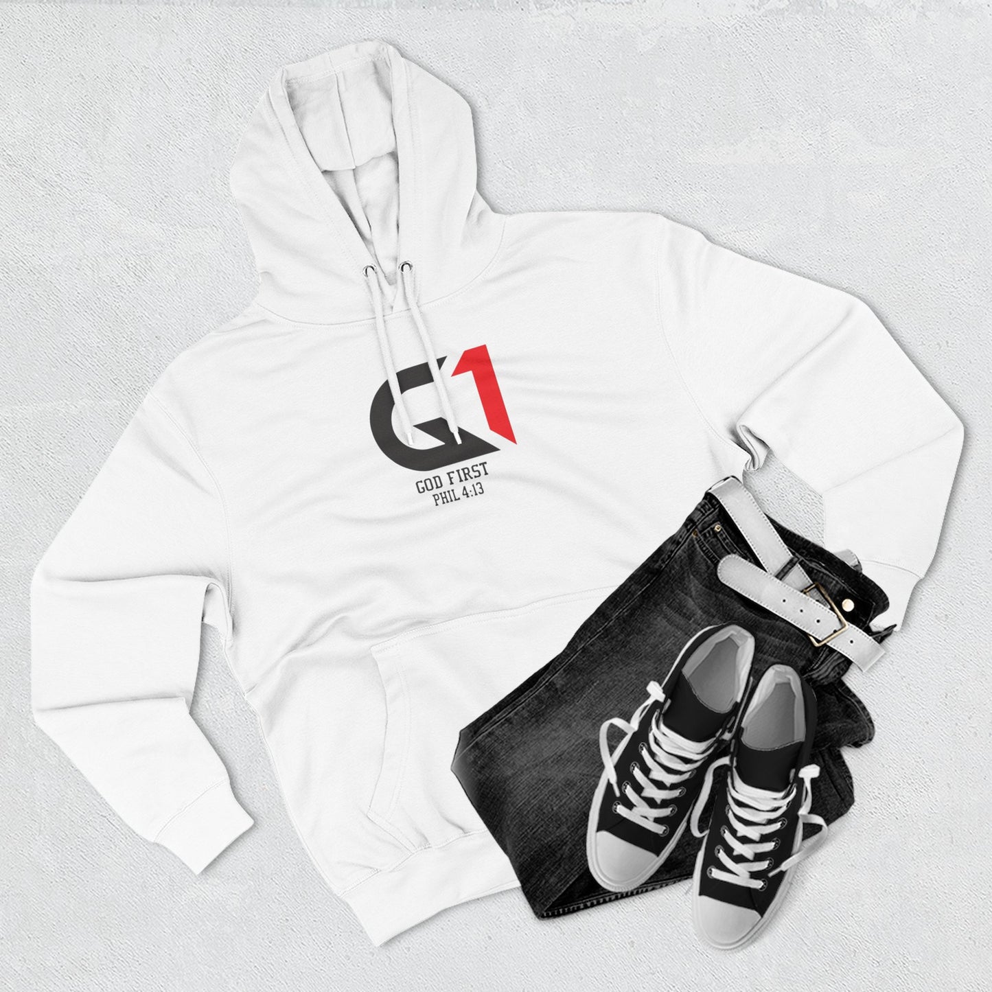 Inspirational Fleece Hoodie, Cozy Christian Apparel, God First Gift, Motivational Sweatshirt, Relaxed Style Hoodie