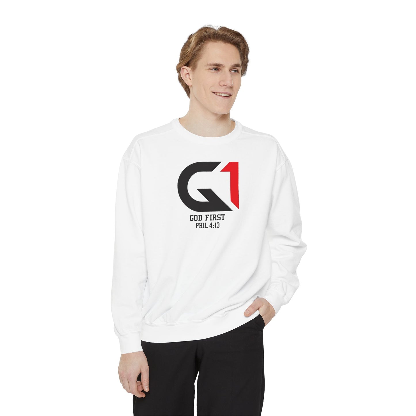Unisex God First Sweatshirt | Inspirational Fashion | Casual Wear | Christian Gift | Motivational Apparel