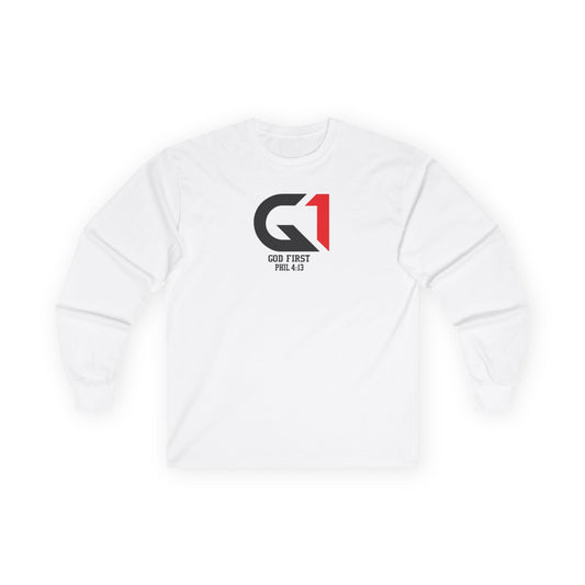 Inspirational Long Sleeve Tee, God First Shirt, Faith-Based Apparel, Christian Gift, Casual Wear, Unisex Clothing