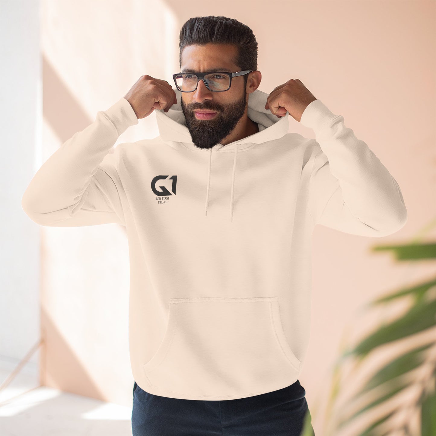 Inspirational Three-Panel Fleece Hoodie, Motivational Sweatshirt, Faith-Based Apparel, Casual Christian Wear, Gift for Him/Her