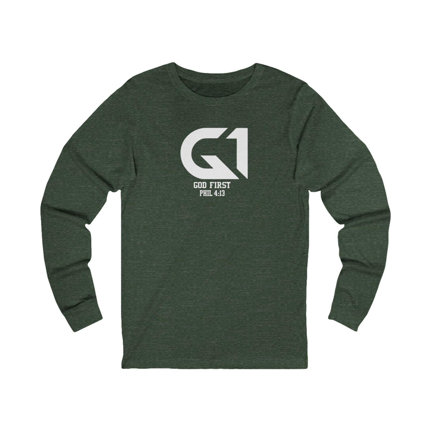 God First Long Sleeve Tee — G1 Logo (Philippians 4:13)