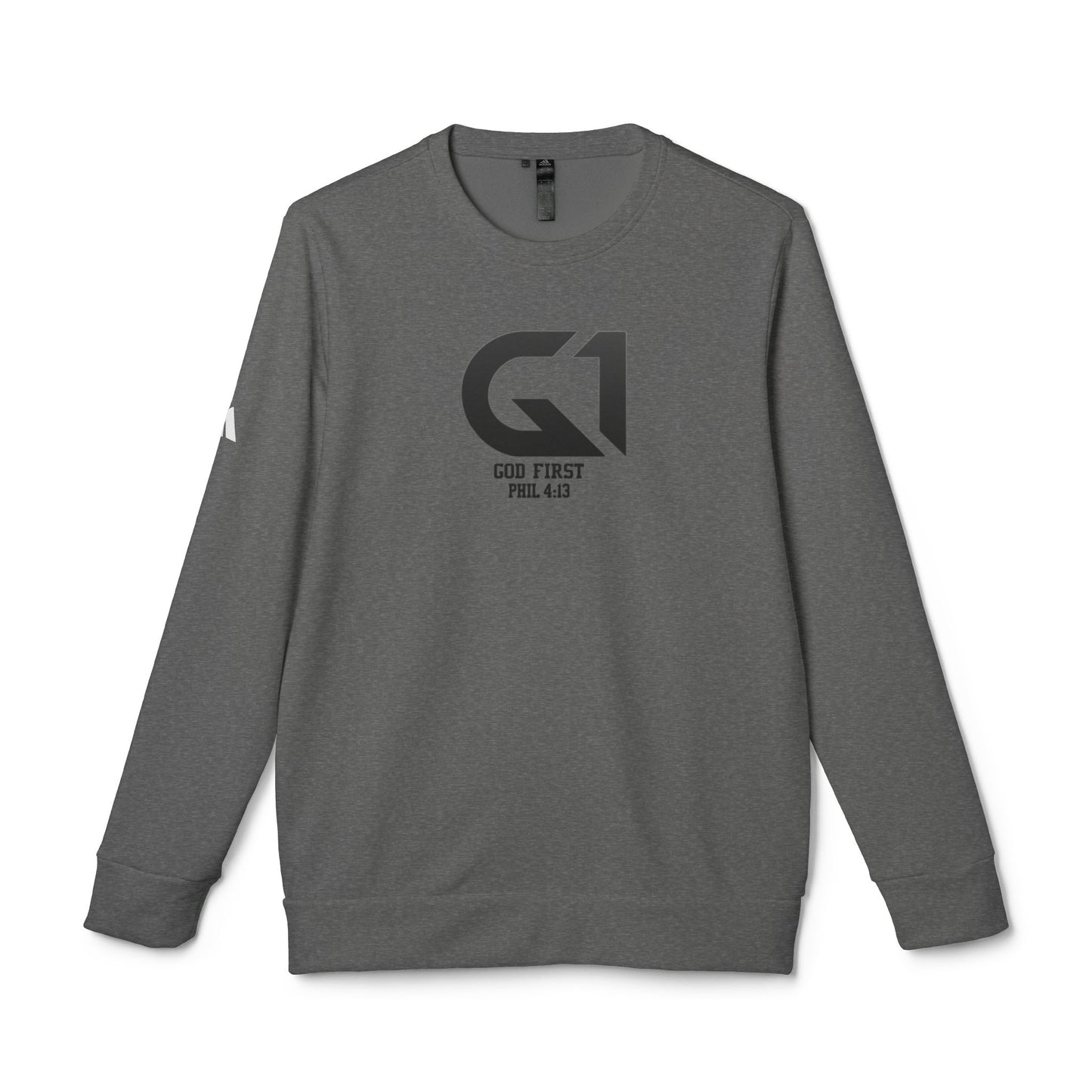 Unisex Fleece Crewneck Sweatshirt - God First, Faith Apparel, Comfort Wear, Inspirational Gift, Casual Fashion