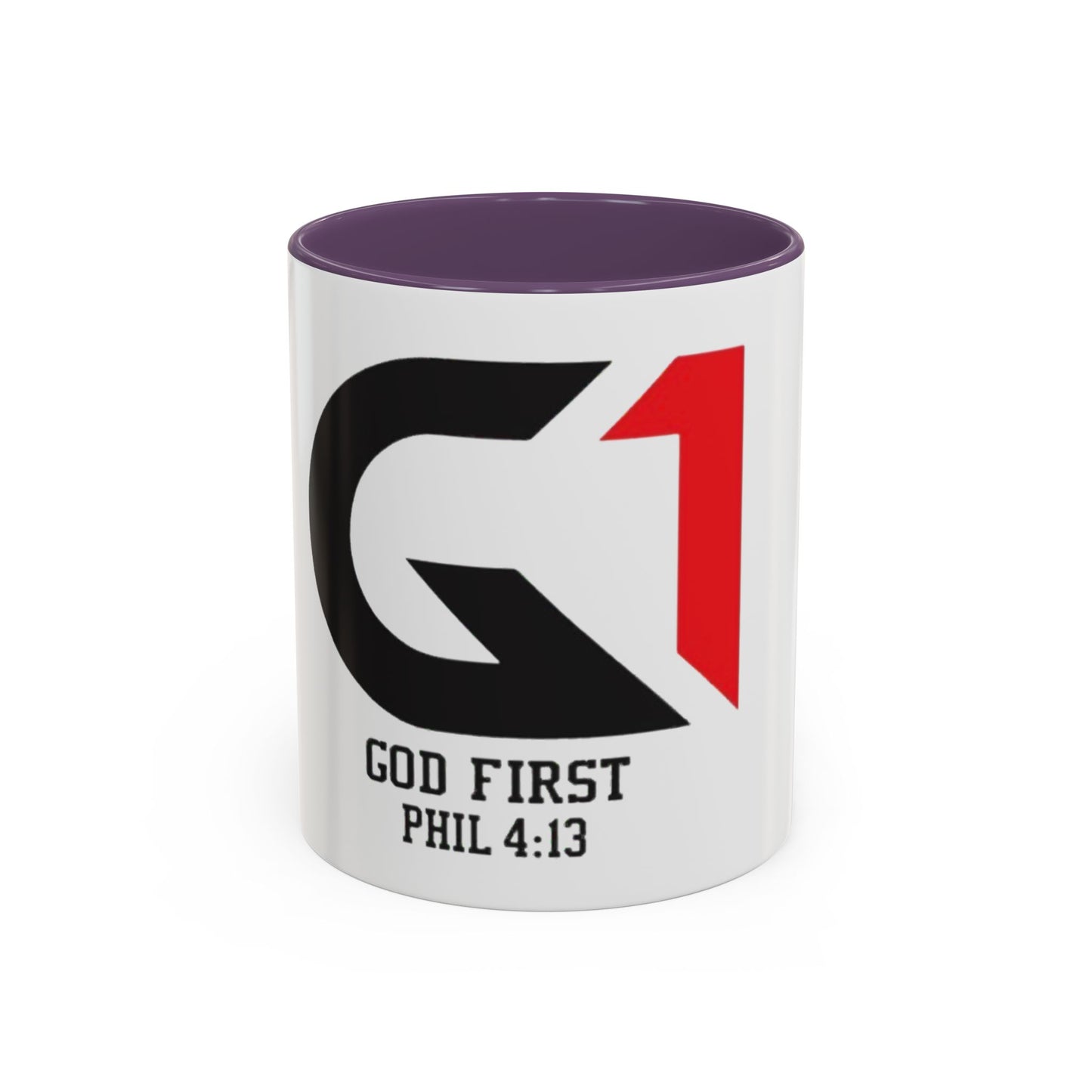 Inspiring Accent Coffee Mug - "God First" Design - 11oz & 15oz