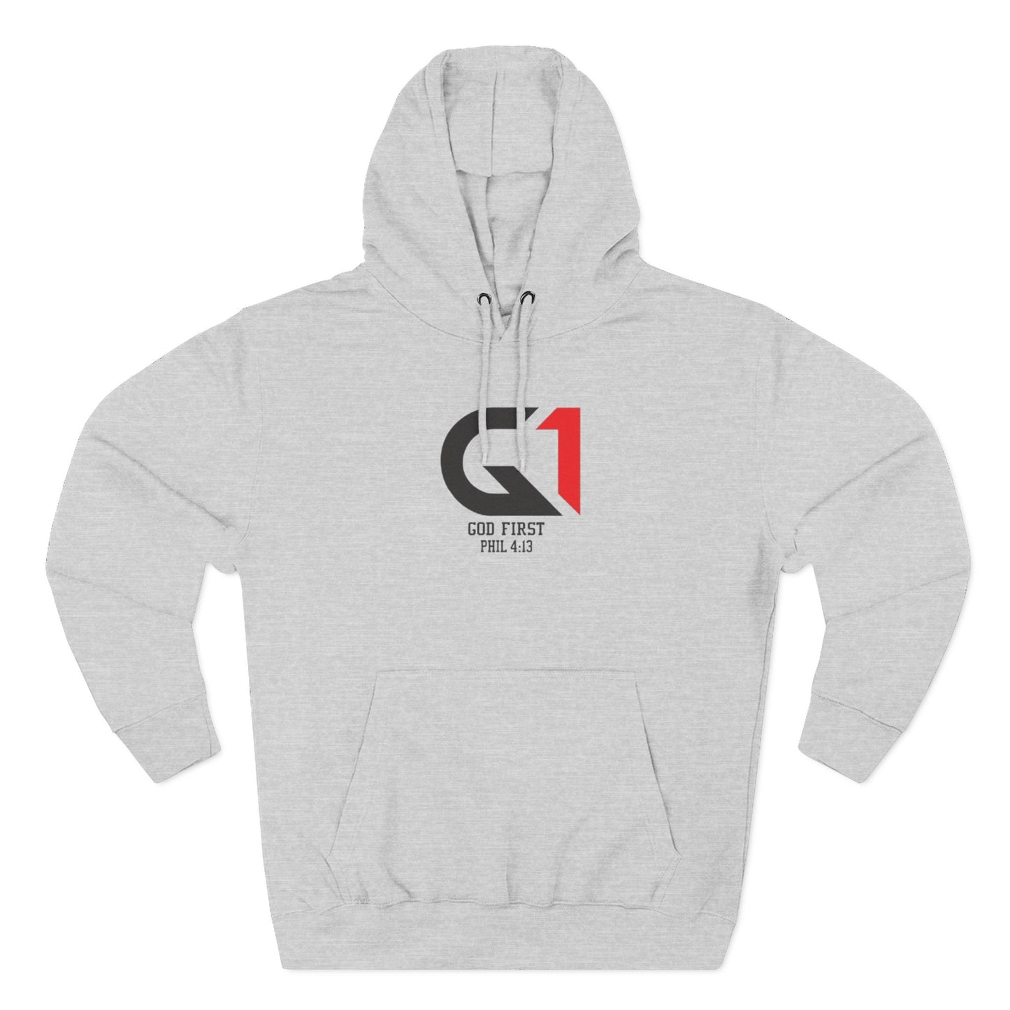 God First Three-Panel Fleece Hoodie - Casual Wear, Inspirational Sweatshirt, Soft Pullover, Faith-Based Apparel, Religious
