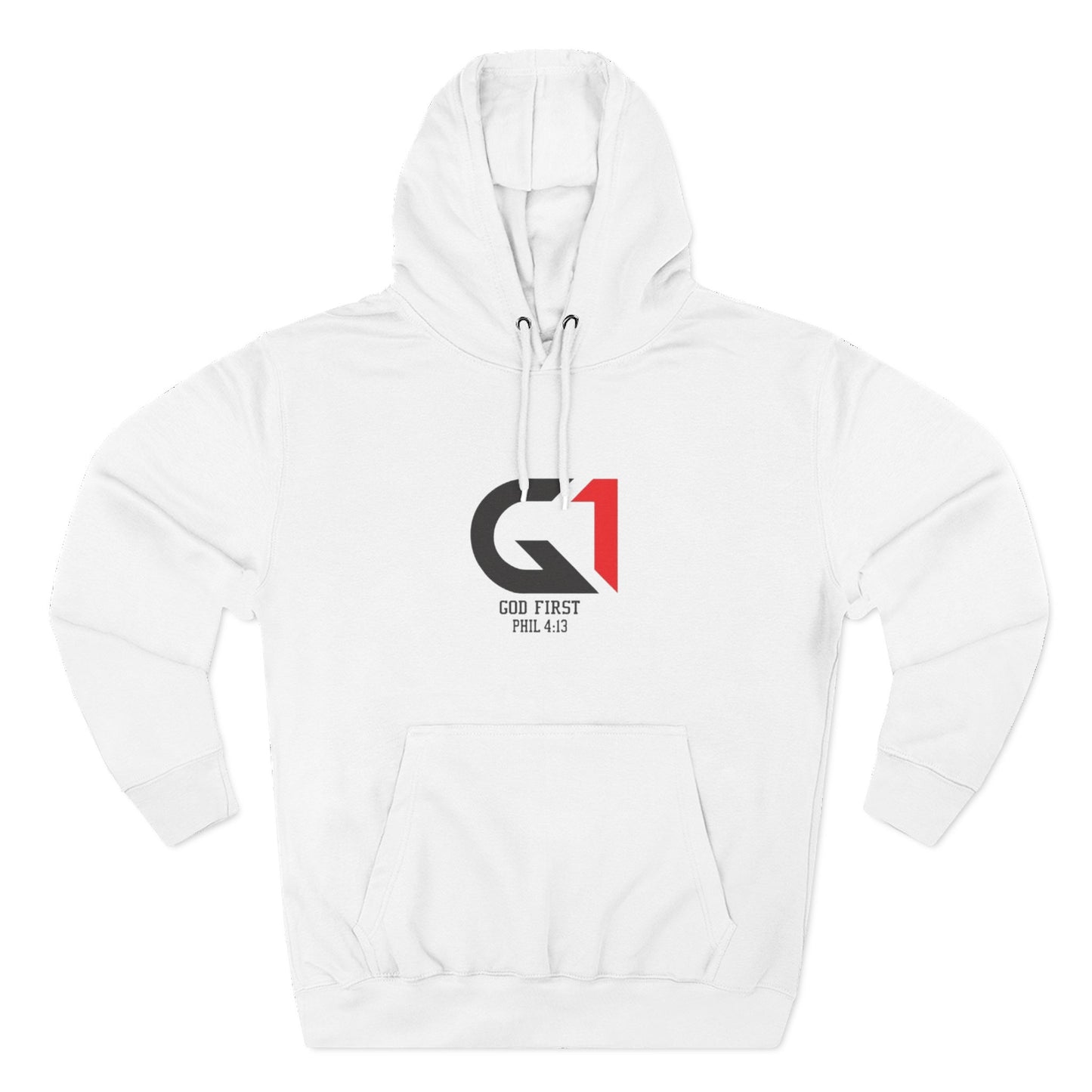 God First Three-Panel Fleece Hoodie - Casual Wear, Inspirational Sweatshirt, Soft Pullover, Faith-Based Apparel, Religious