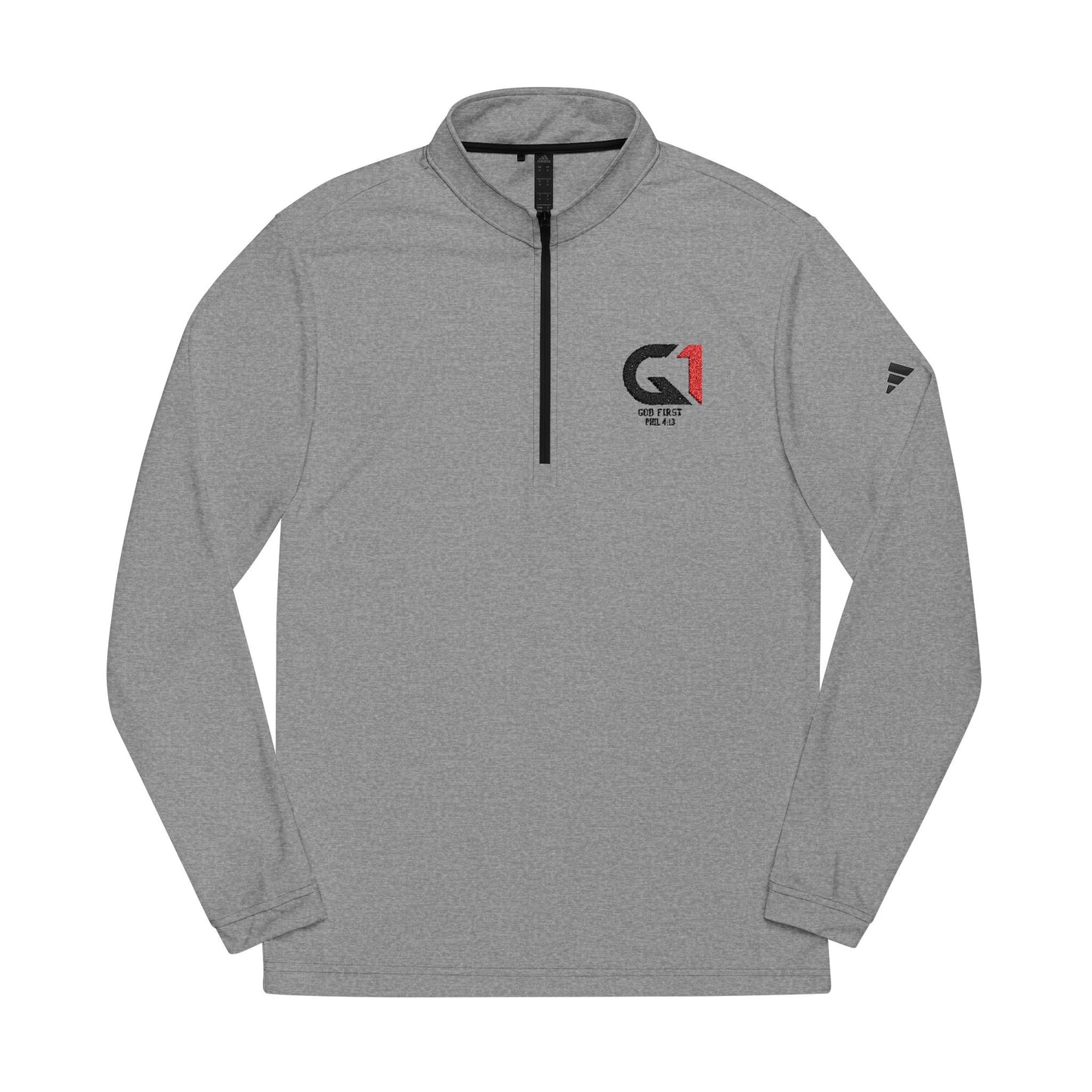 adidas® Embroidered Quarter-Zip Pullover for Active Lifestyle