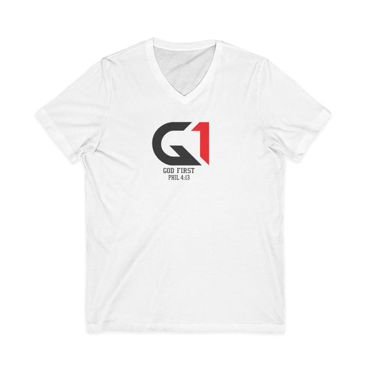 God First V-Neck Tee -  Faith-Inspired Fashion, Christian Apparel, Inspirational Gift, Casual Wear