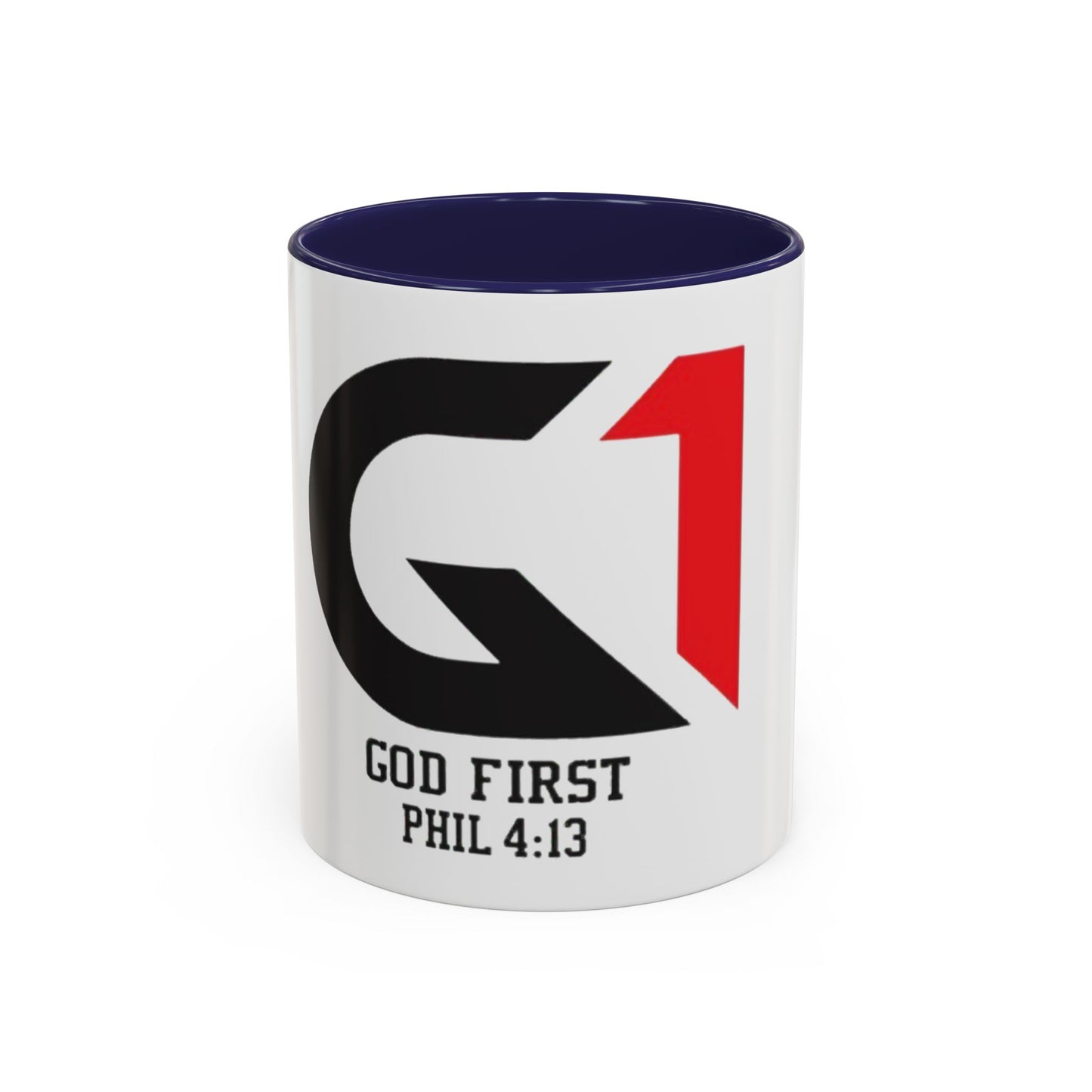 Inspiring Accent Coffee Mug - "God First" Design - 11oz & 15oz