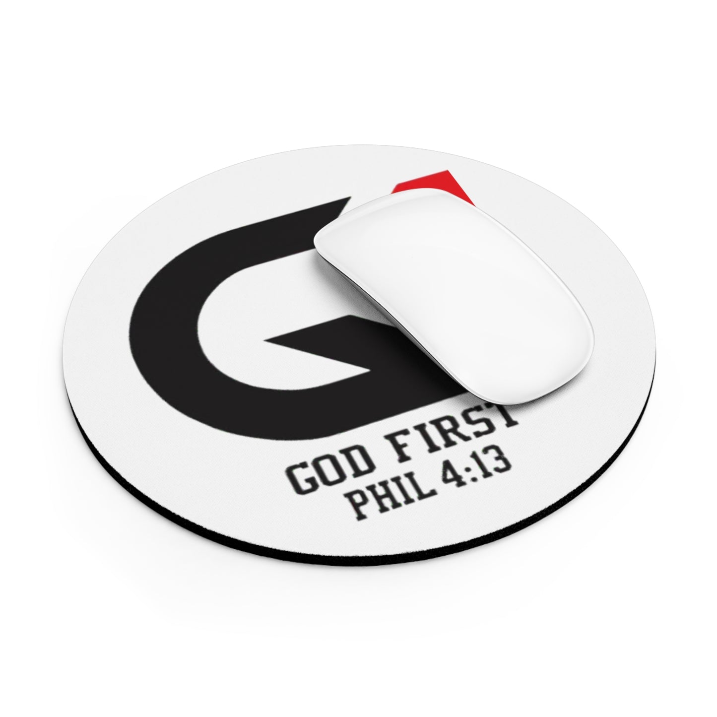 Christian Mouse Pad - God First, Inspirational Desk Decor, Office Gift, Faith-Based Home Office Accessory, Phil 4:13