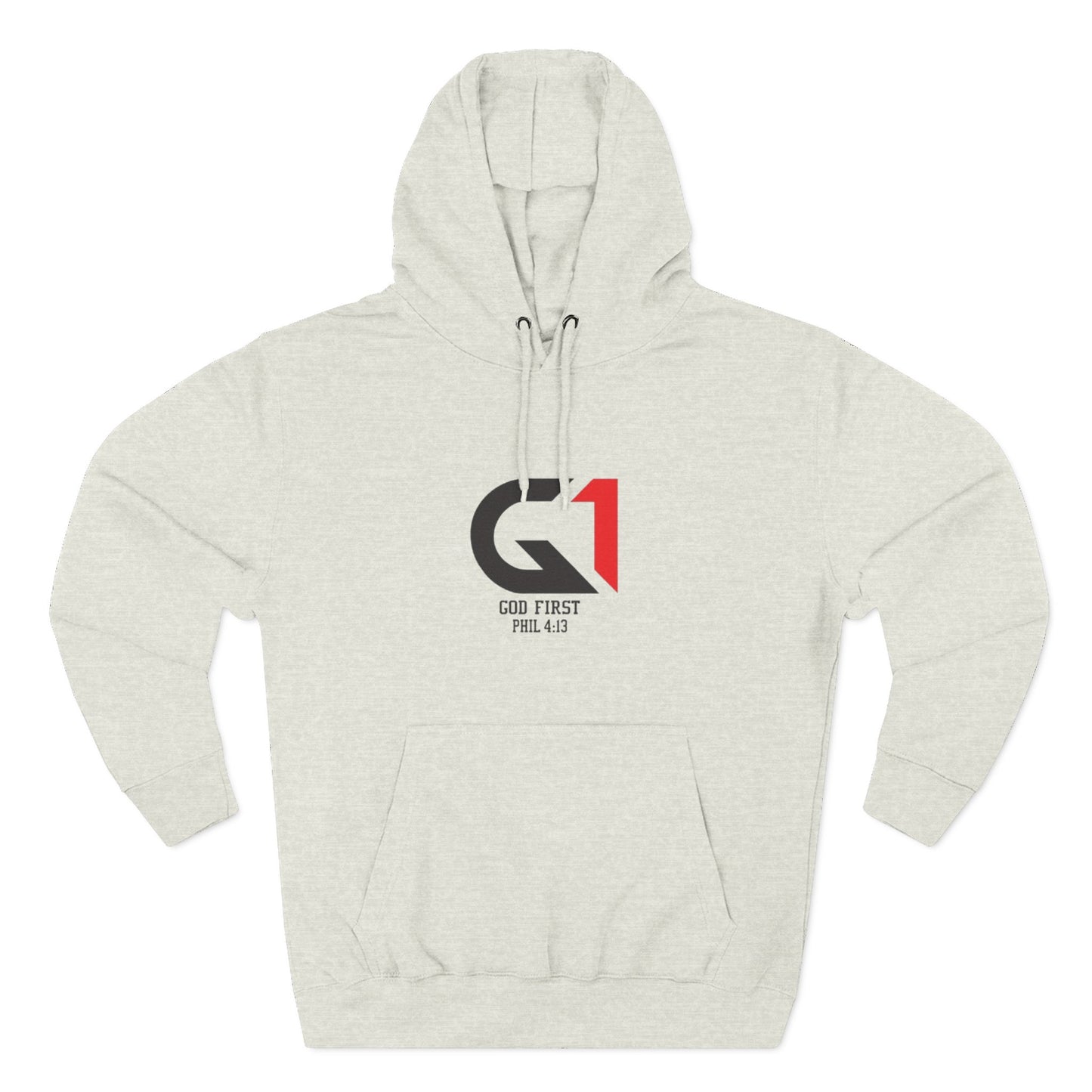 God First Three-Panel Fleece Hoodie - Casual Wear, Inspirational Sweatshirt, Soft Pullover, Faith-Based Apparel, Religious