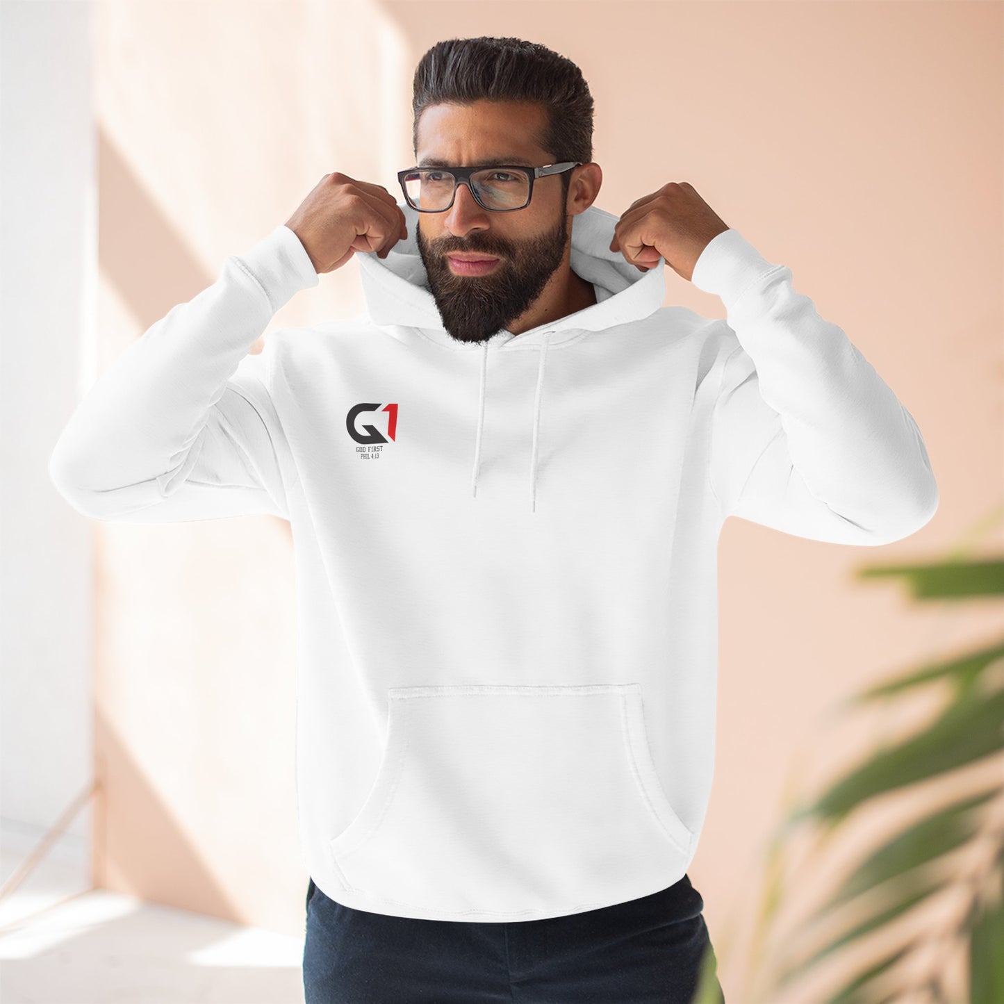 Inspirational Three-Panel Fleece Hoodie, Motivational Sweatshirt, Faith-Based Apparel, Casual Christian Wear, Gift for Him/Her