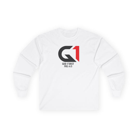 Inspirational Long Sleeve Tee, God First Shirt, Faith-Based Apparel, Christian Gift, Casual Wear, Unisex Clothing