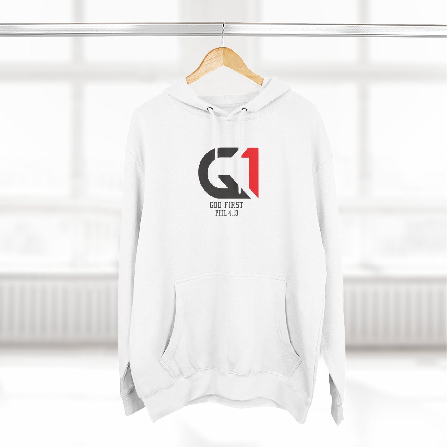Inspirational Fleece Hoodie, Cozy Christian Apparel, God First Gift, Motivational Sweatshirt, Relaxed Style Hoodie