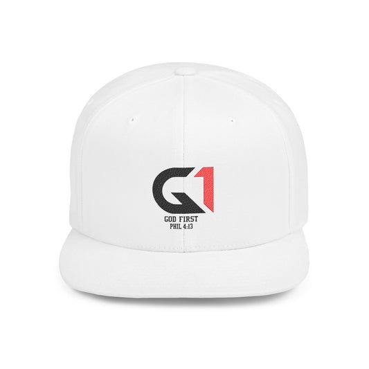 God First Flat Bill Snapback Cap - Stylish and Inspirational Headwear