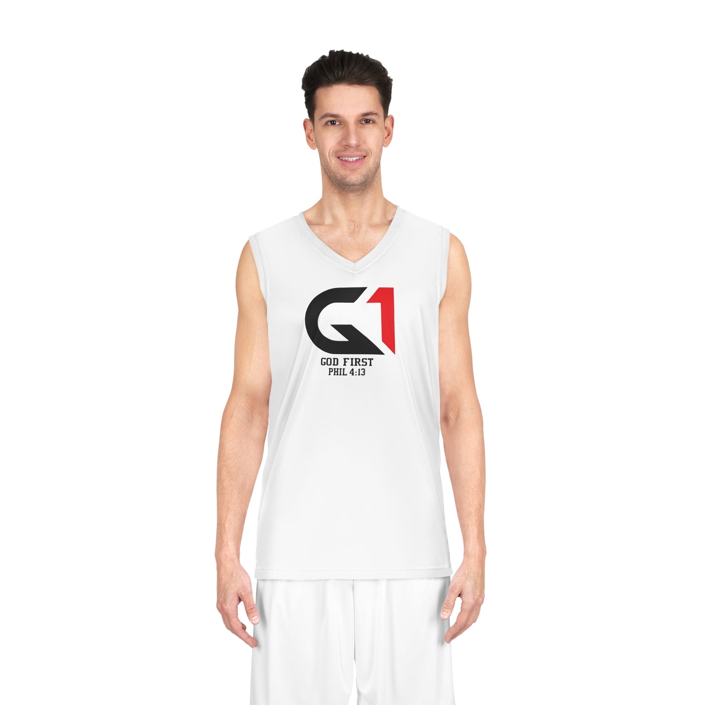 Inspirational Basketball Jersey - 'God First Phil 4:13' Sportswear
