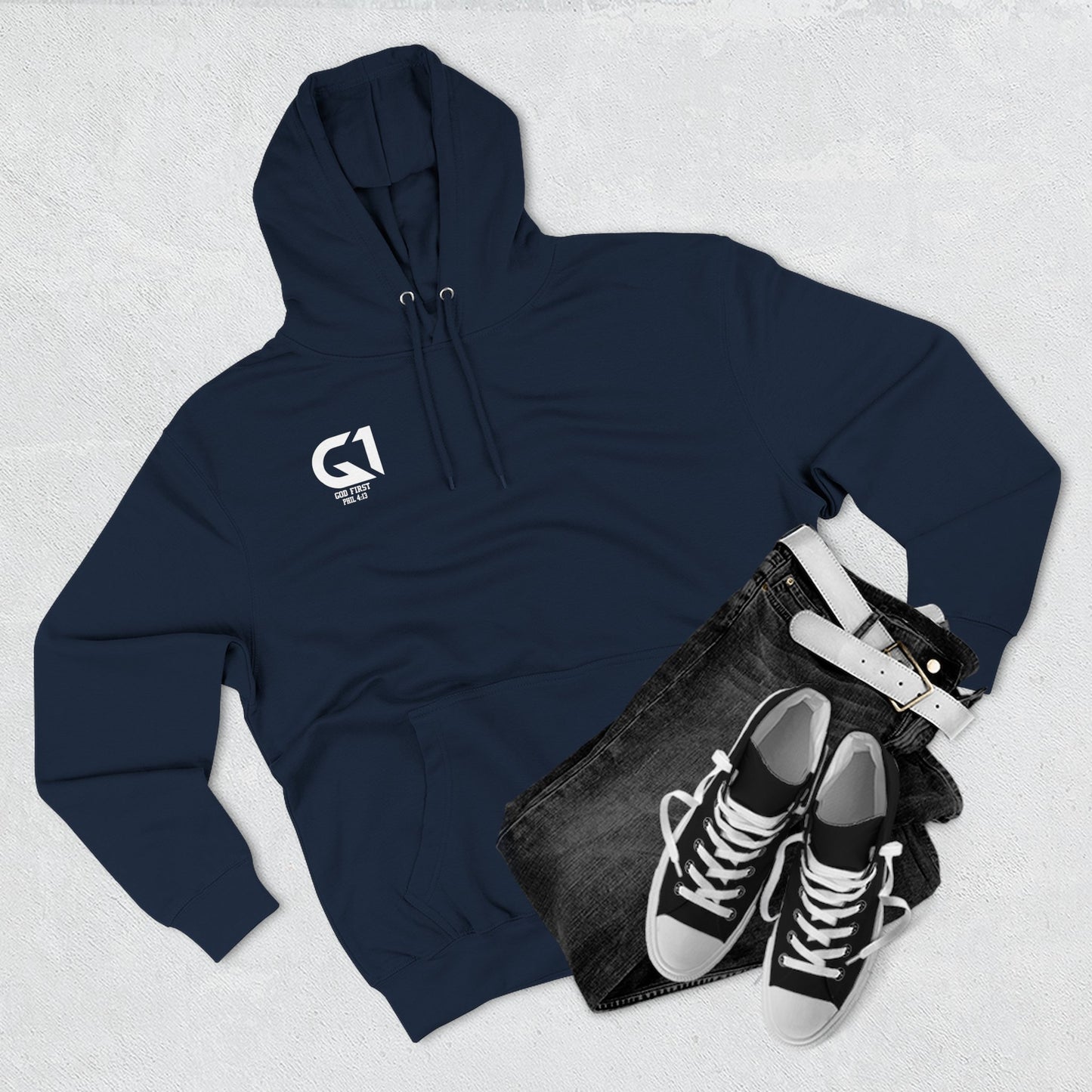 Inspirational Three-Panel Fleece Hoodie, Motivational Sweatshirt, Faith-Based Apparel, Casual Christian Wear, Gift for Him/Her