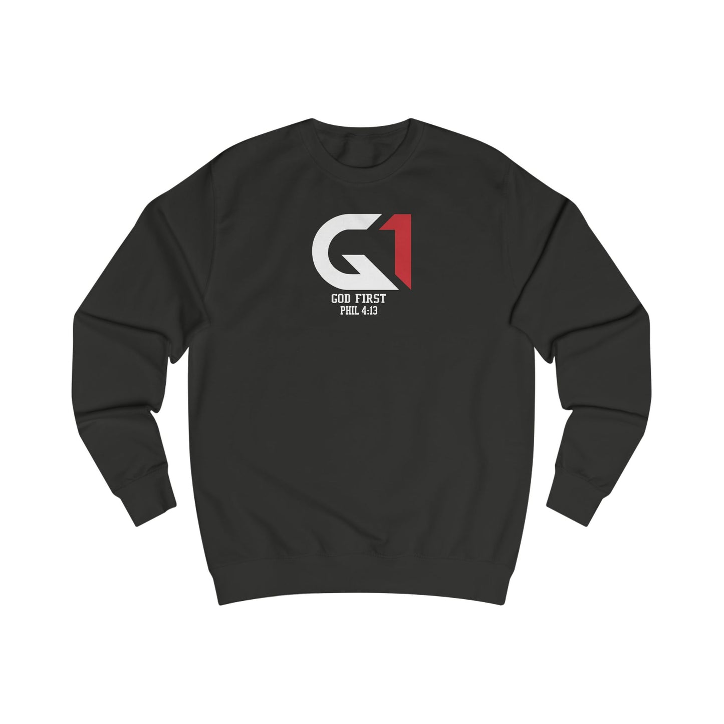 Faith-Inspired Unisex Sweatshirt - God First, Philippians 4:13, Inspirational Gift, Cozy Style, Christian Apparel, Casual