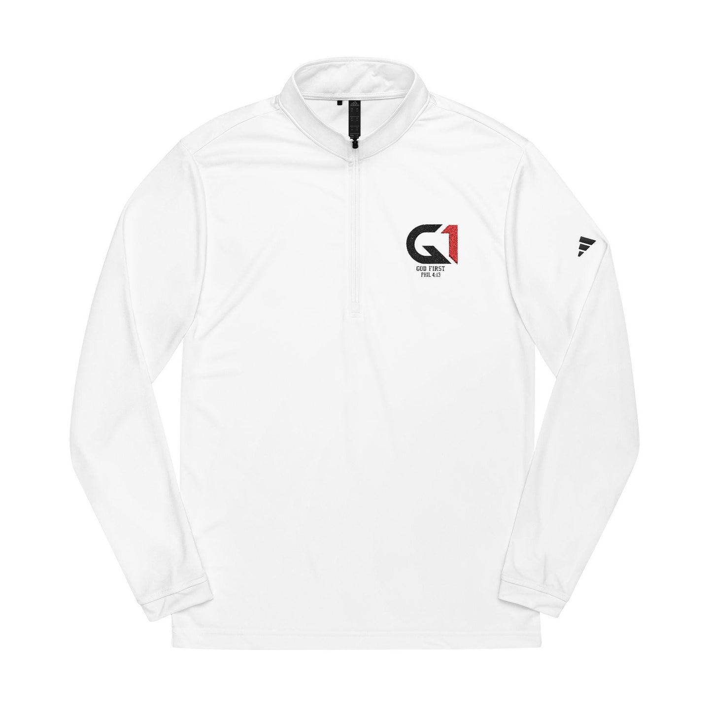 adidas® Embroidered Quarter-Zip Pullover for Active Lifestyle