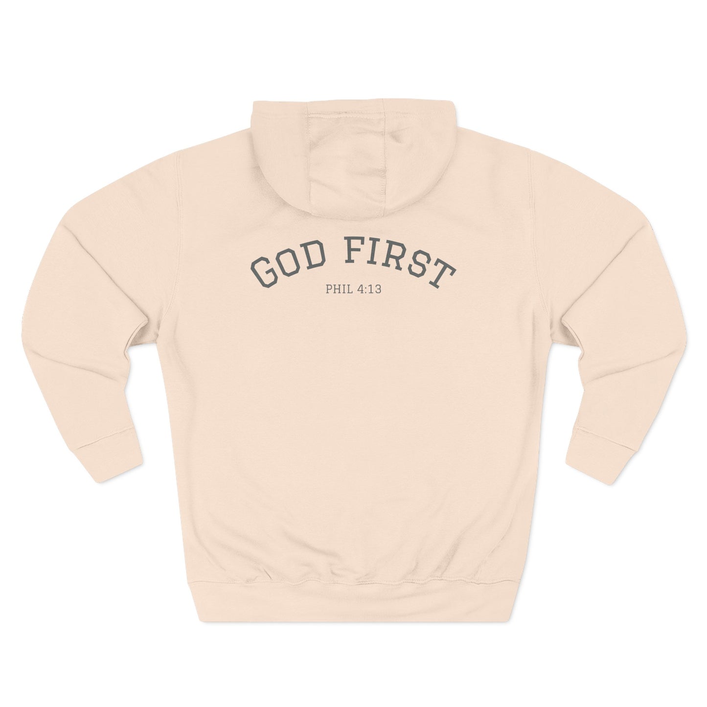 Inspirational Three-Panel Fleece Hoodie, Motivational Sweatshirt, Faith-Based Apparel, Casual Christian Wear, Gift for Him/Her