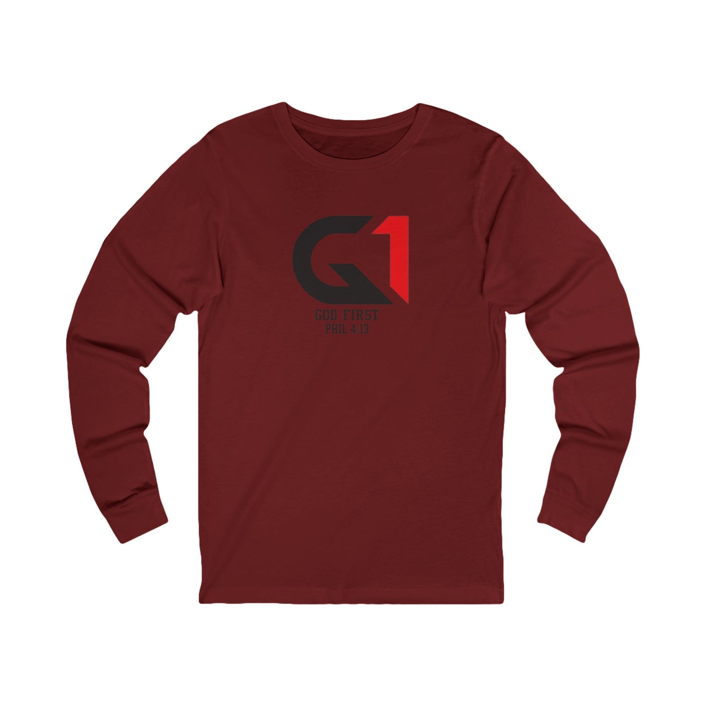 God First Long Sleeve Tee — G1 Logo (Philippians 4:13)